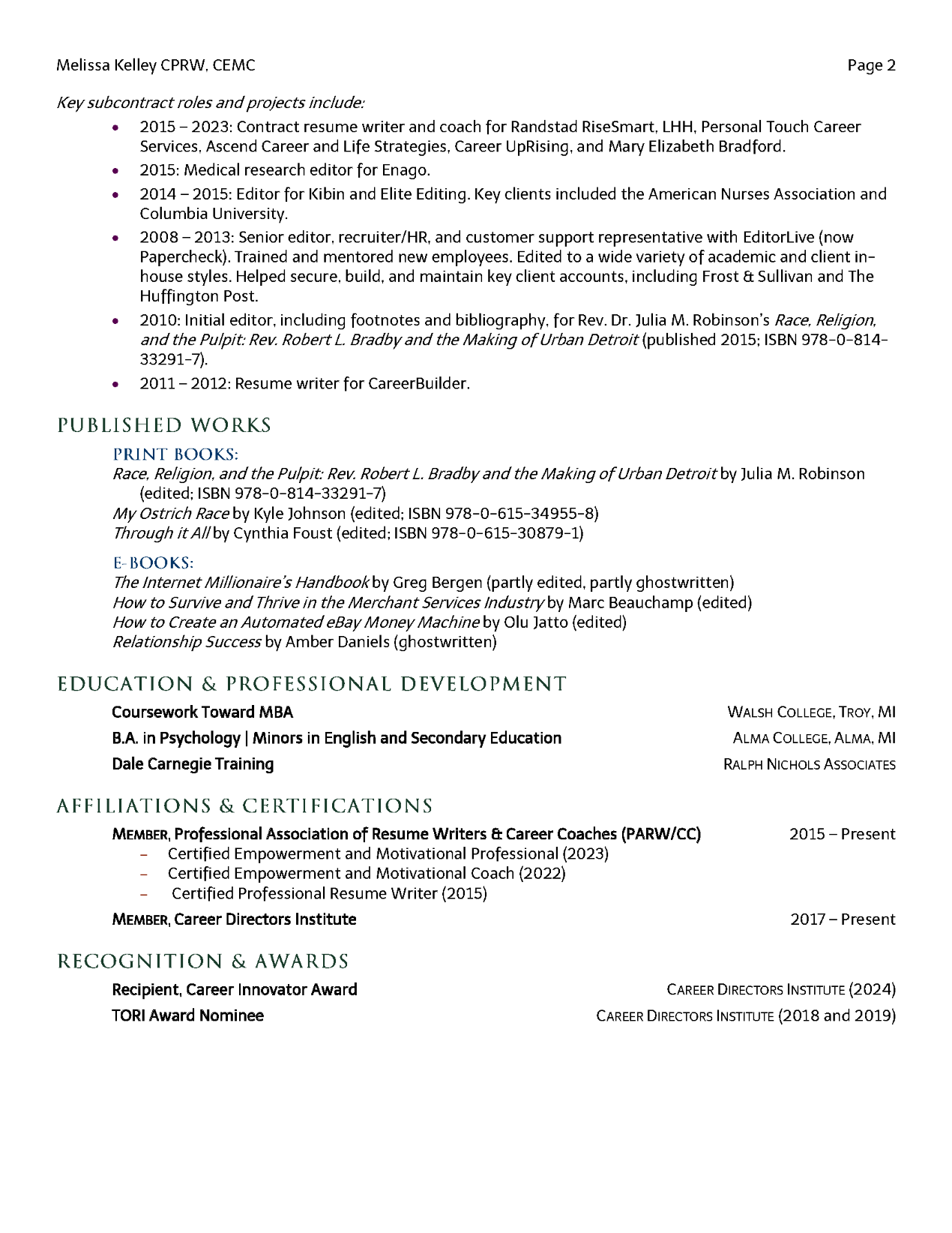 Resume Melissa Kelley -- Protected Image