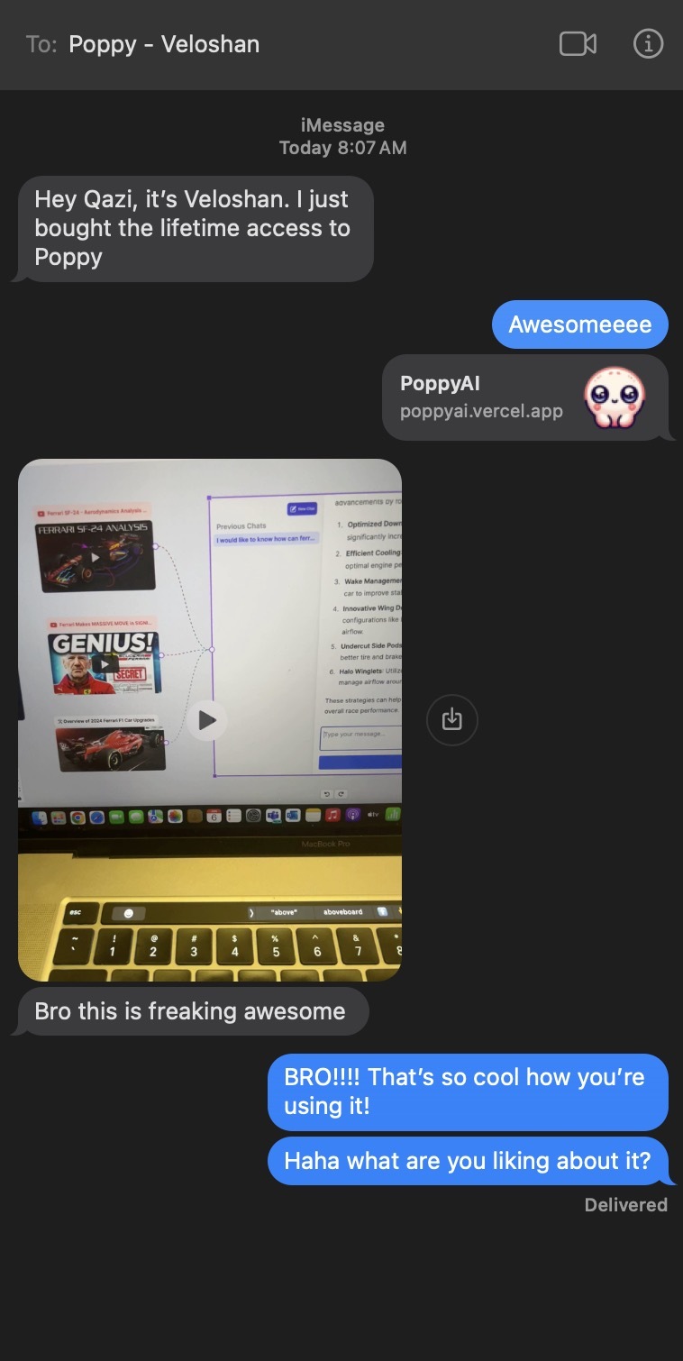 Poppy AI testimonial