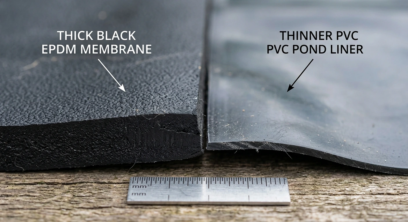 EPDM rubber liner compared with PVC liner