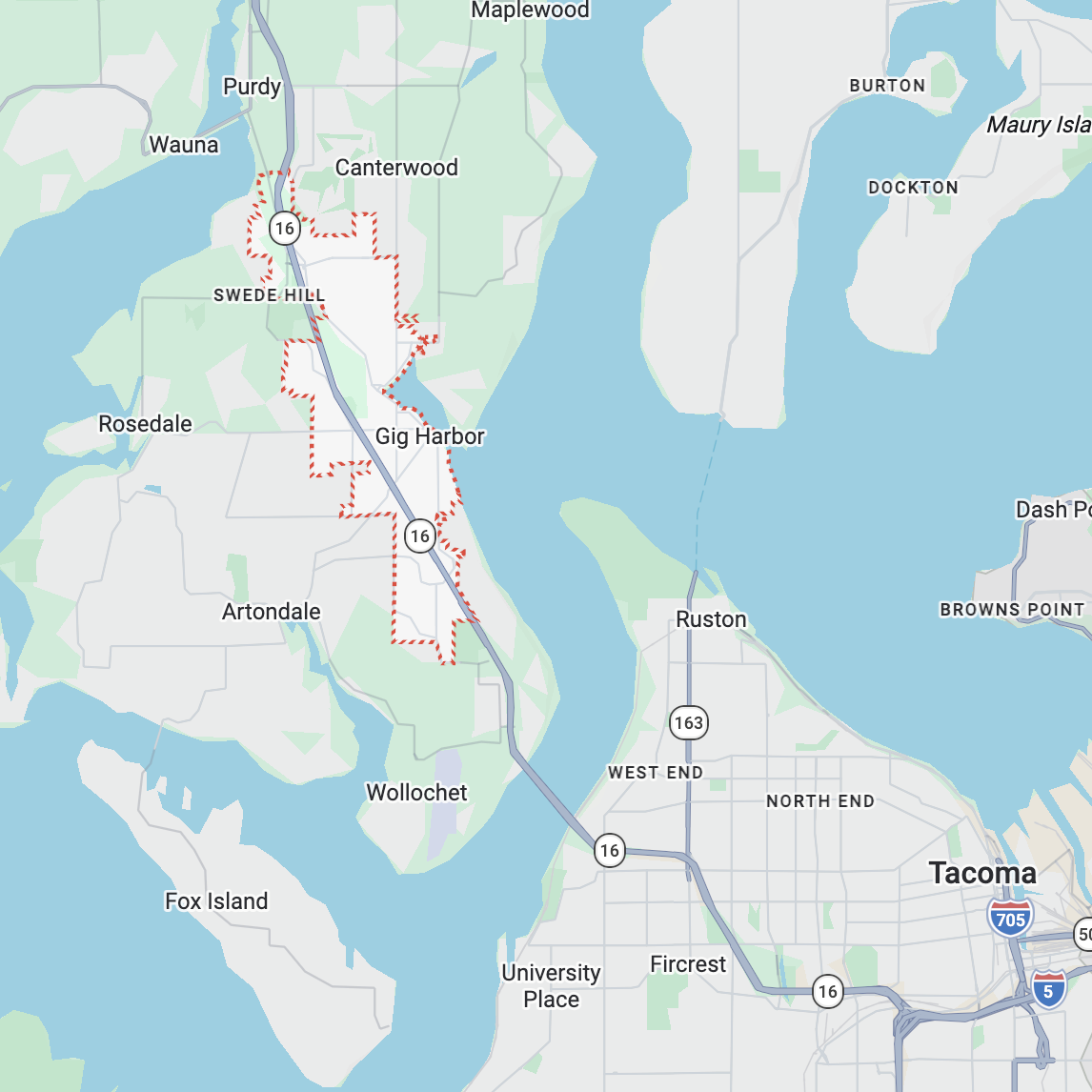 Map of Gig Harbor Map of Gig Harbor