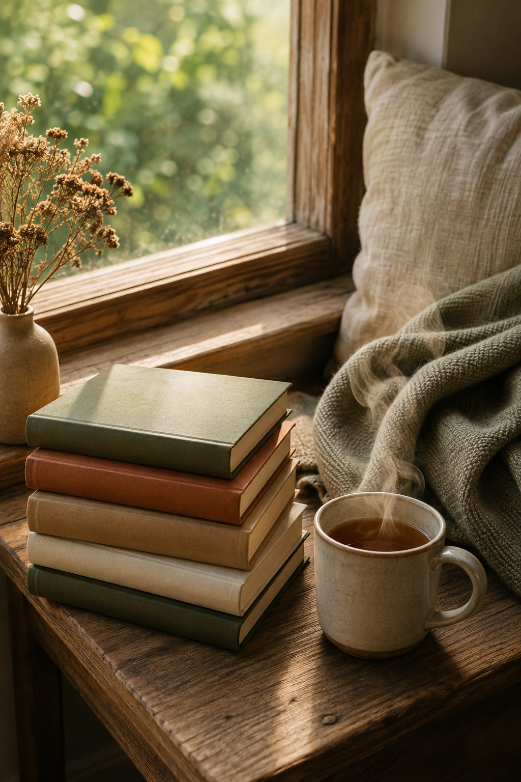 A cozy reading nook
