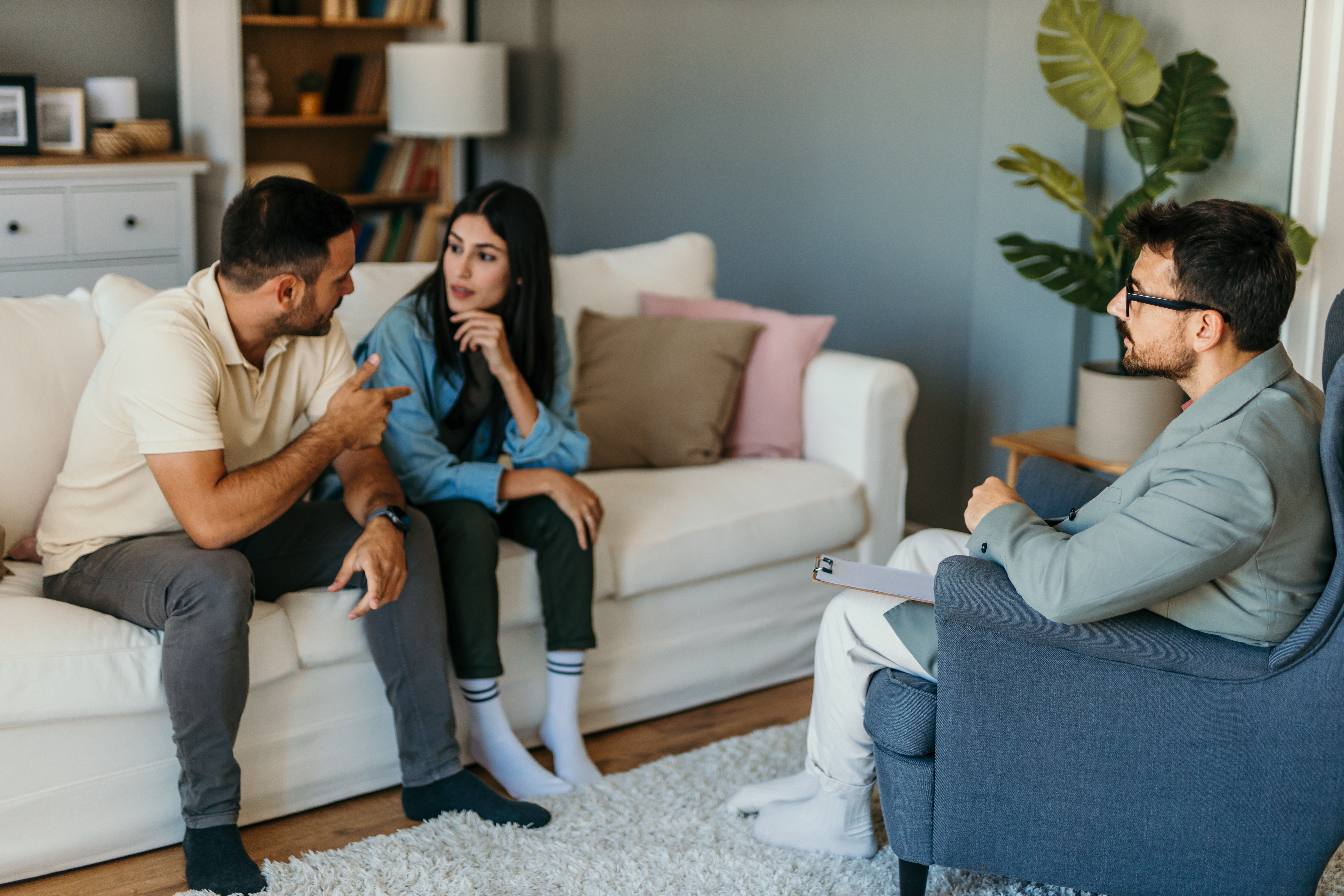 Couple participating in a therapy session