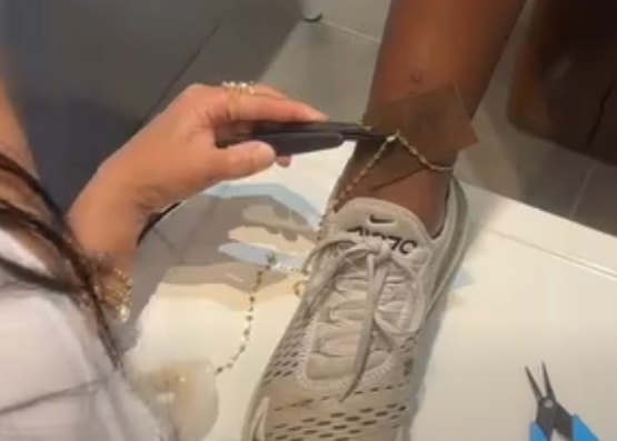 Permanent anklet by Klara Haloho — welded chain anklet at Destin Commons