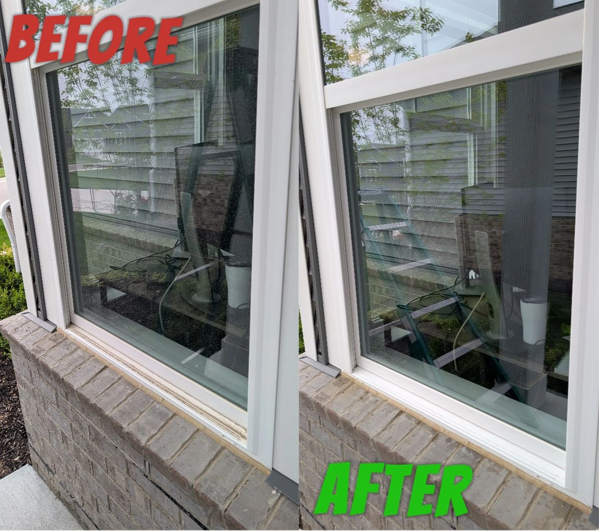 Window cleaning before and after by Ethan's Window Cleaning