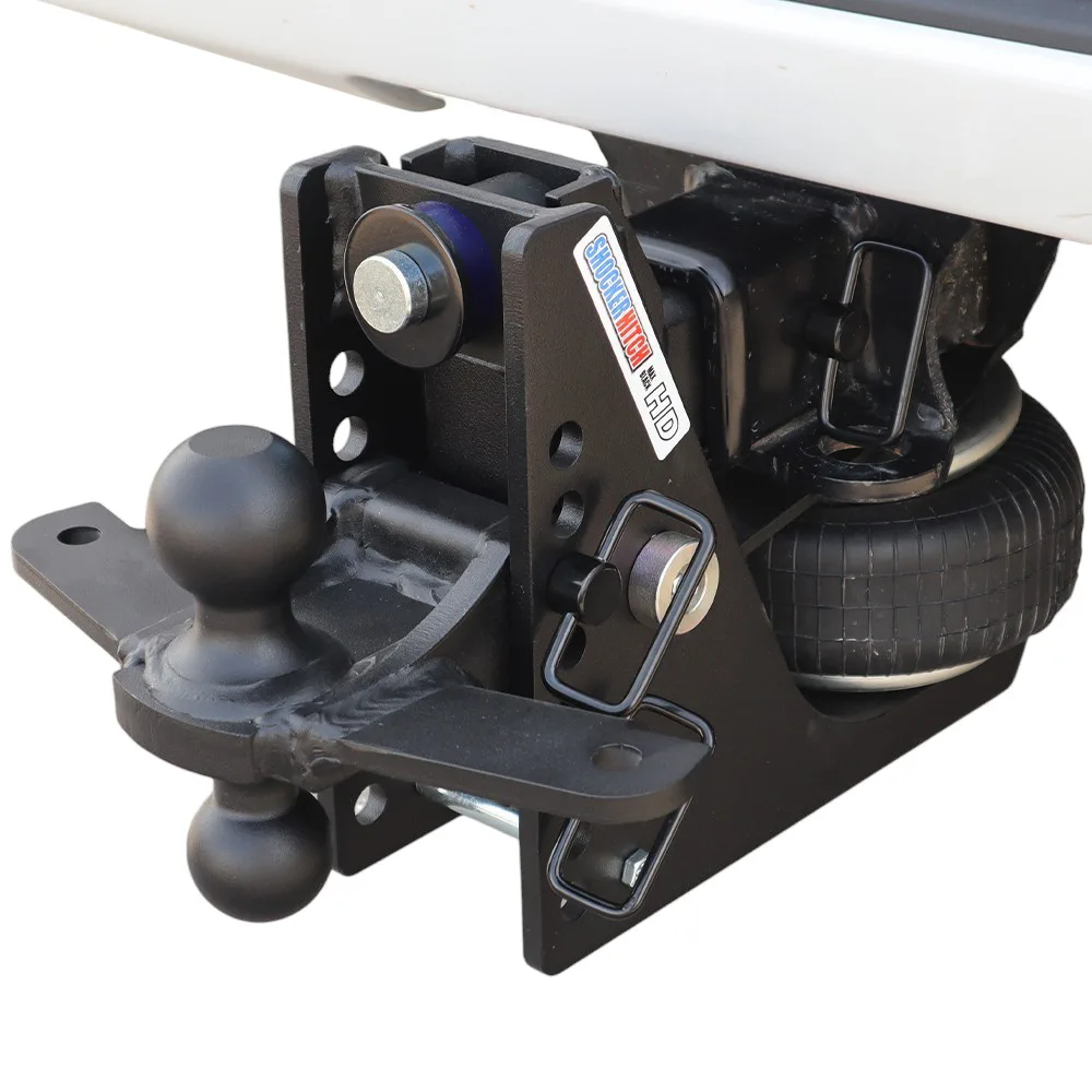 Shocker HD Max Black Air Hitch & Black Combo Ball Mount & Sway Bar Tabs