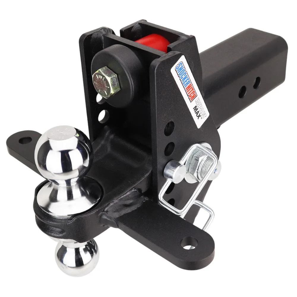 Impact Max Cushion Hitch & Chrome Sway Bar Tab Combo Ball Mount w/2" & 2-5/16" Balls
