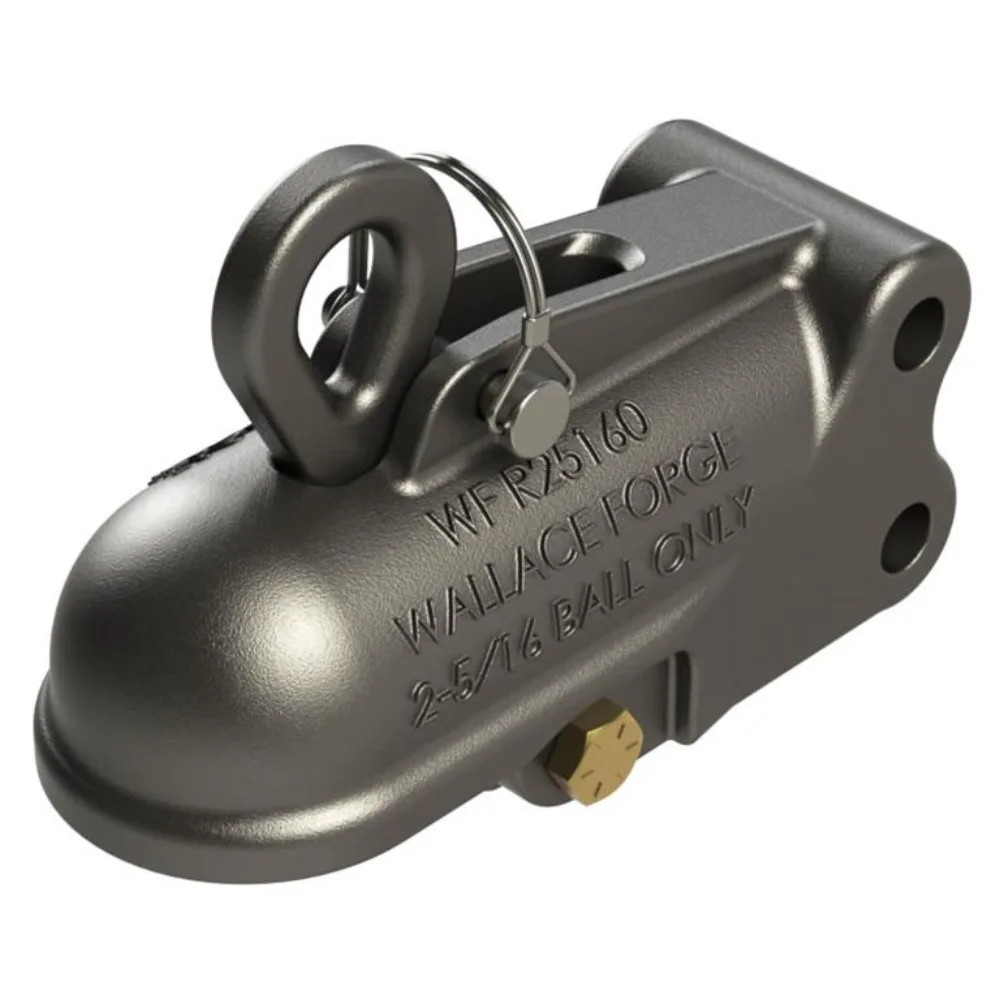 Wallace 12,000/1200 lbs Med Duty Adjustable Ball Coupler 2" - Channel Mount Includes Two 4-1/2″ long x 5/8″ diameter bolts and 2 Lock Nuts