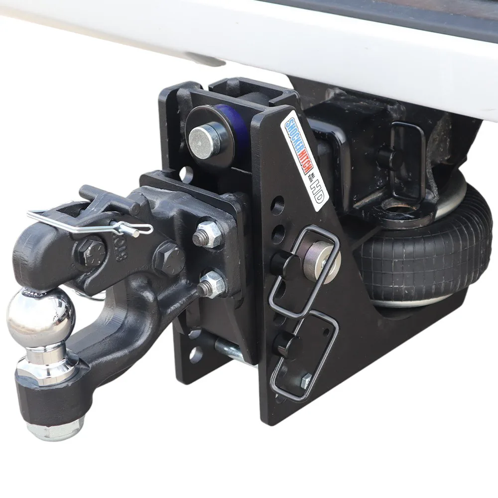 Shocker Max Black HD Air Channel Style Pintle & Ball Hitch