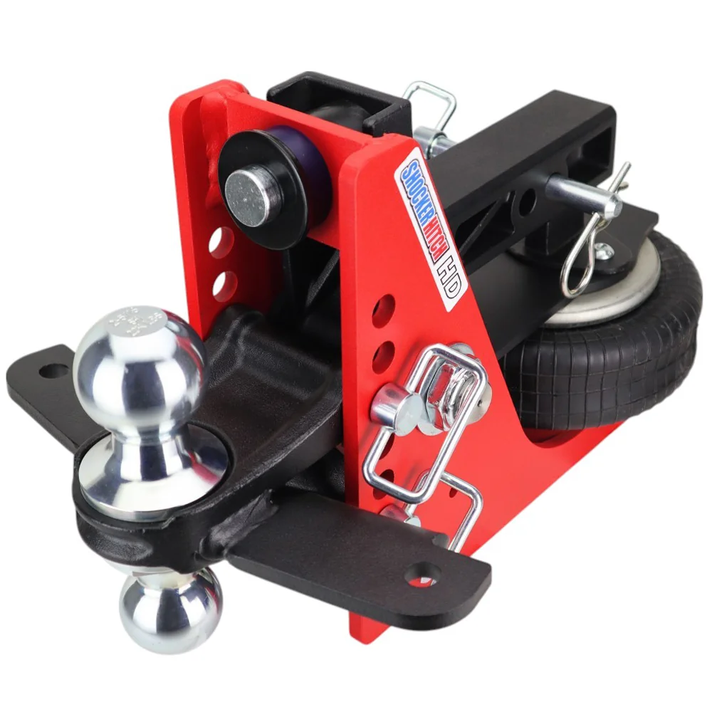 Shocker HD Air Hitch & Chrome Combo Ball Mount & Sway Bar Tabs — Shocker bumper-pull receiver hitch (SKU SH-HD620-200C-SC)