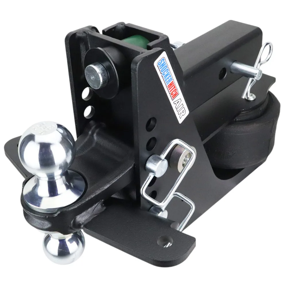 Shocker Max Black Air Hitch & Chrome Combo Ball Mount & Sway Bar Tabs