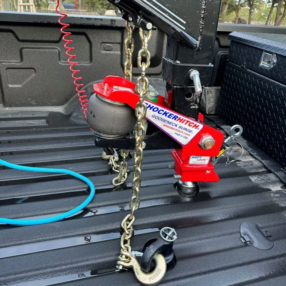 Shocker Gooseneck Surge Air Hitch & Shift Lock Coupler for 2-5/16" Ball