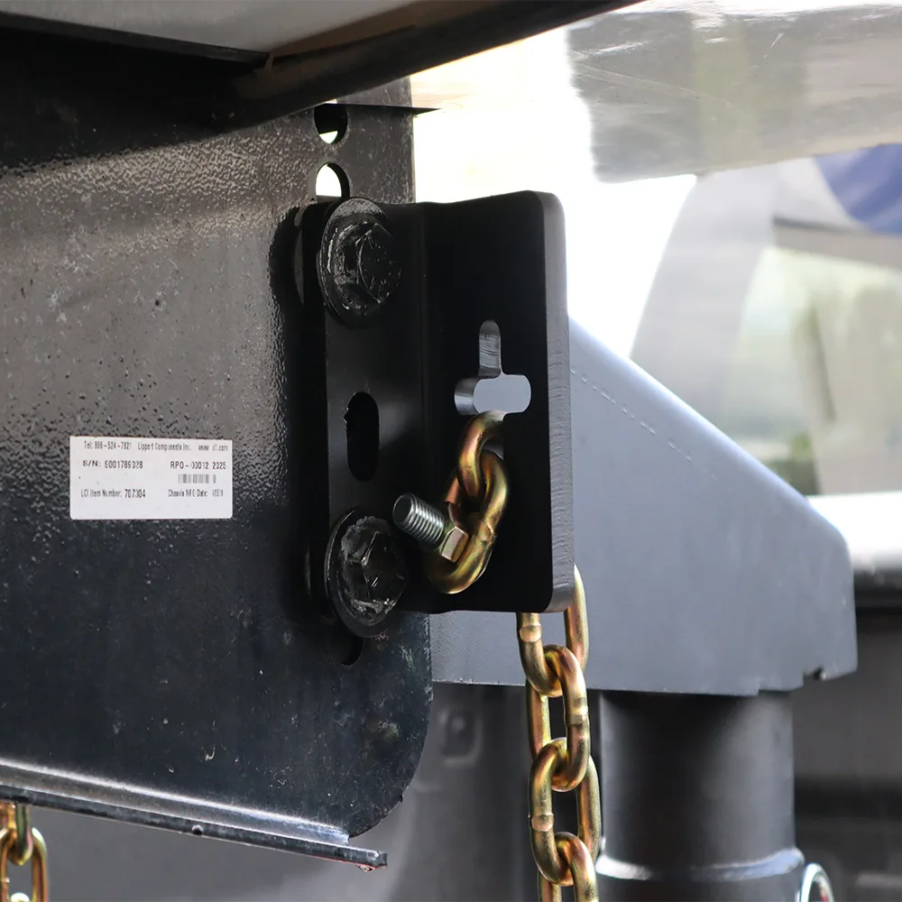 Gooseneck Chain Kit Mount Brackets for Old Style Gooseneck Pin Box - Black Powder Coat - 1 Pair (Hardware Not Included)