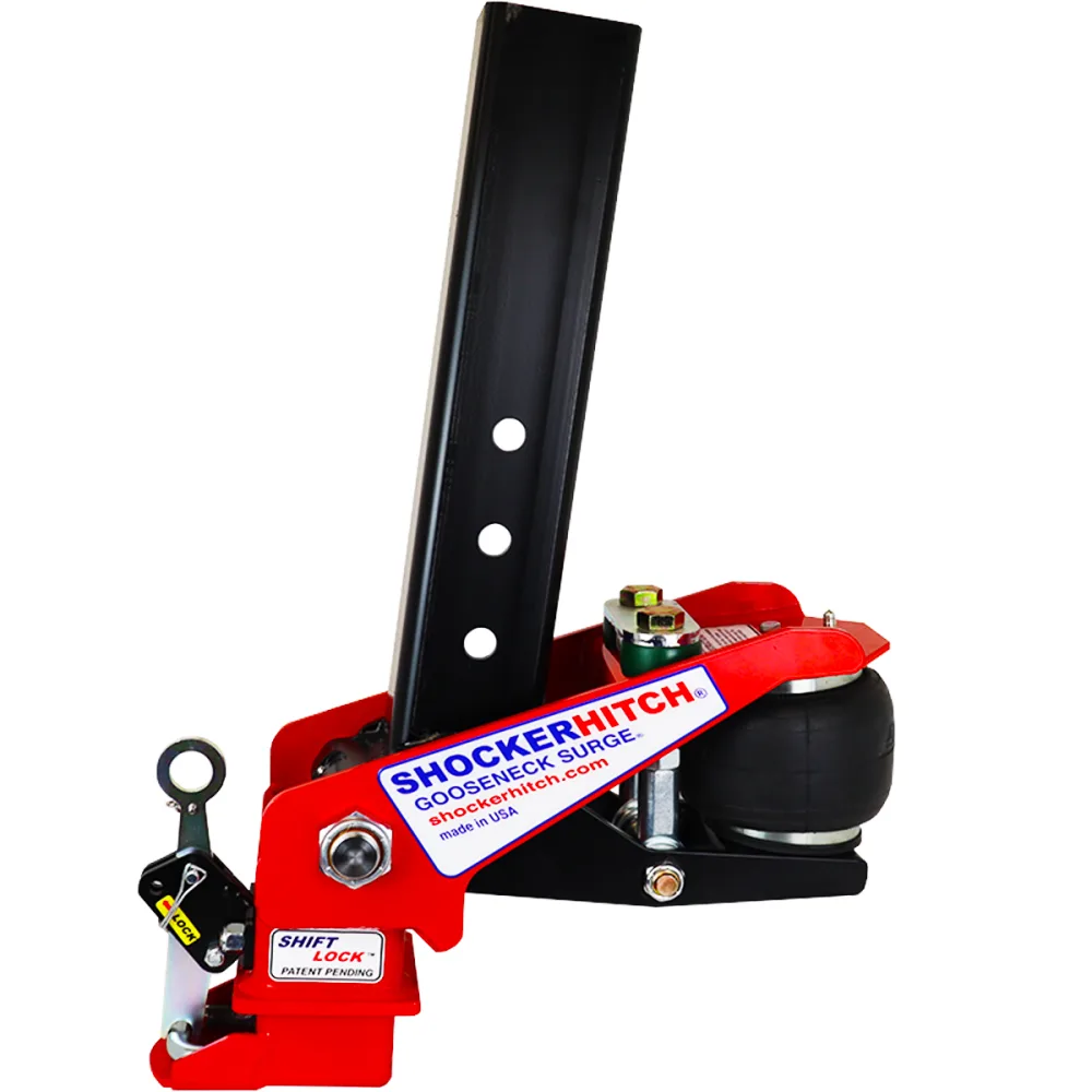 Shocker 40K Gooseneck Surge Air Hitch & Shift Lock Coupler for 3" Ball
