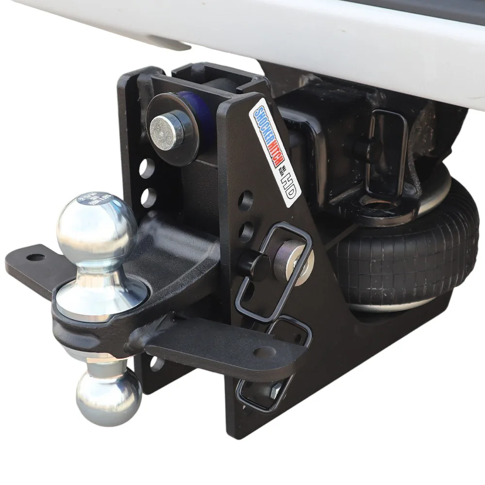 Shocker HD Max Black Air Hitch & Chrome Combo Ball Mount & Sway Bar Tabs