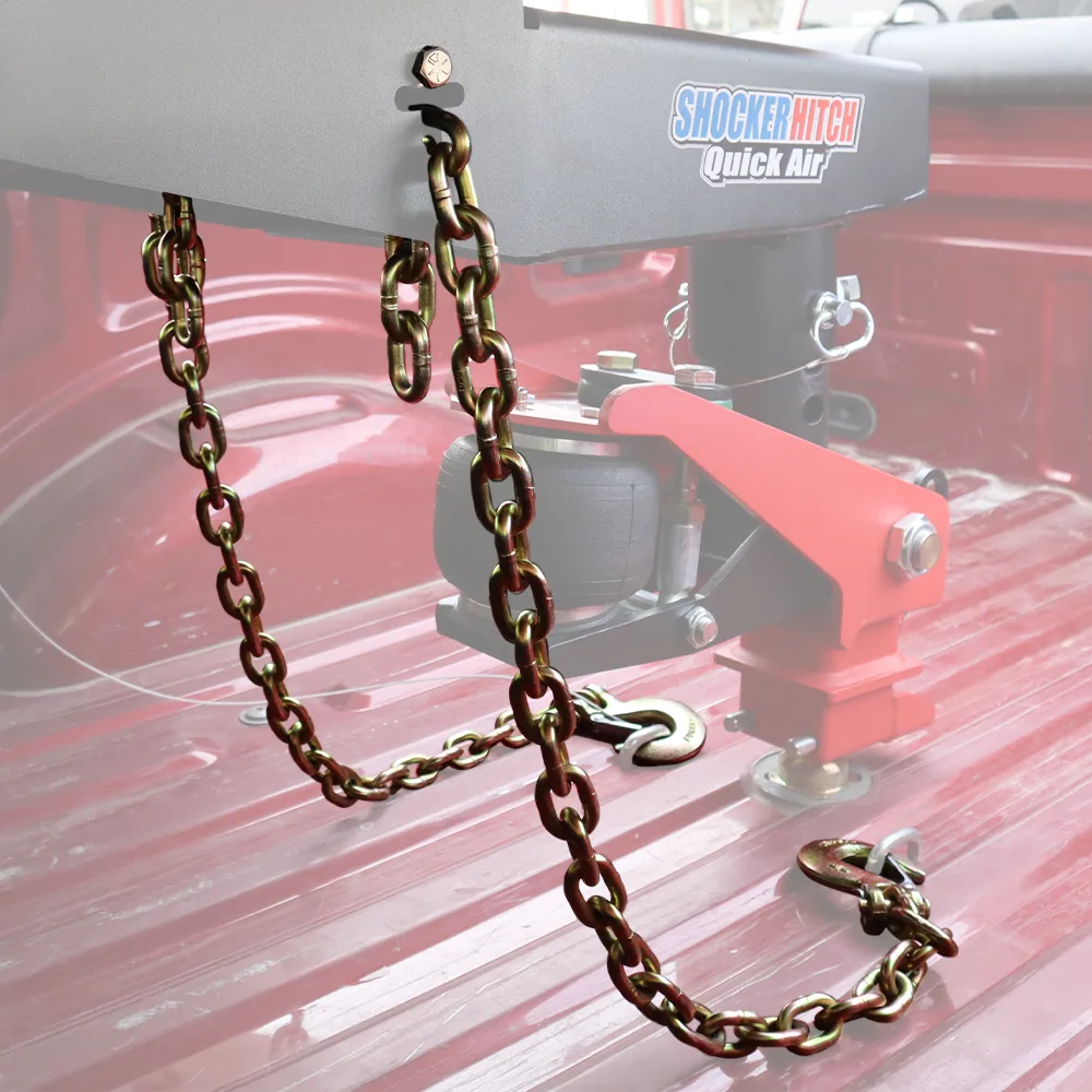 5th Wheel to Gooseneck Safety Chain Kit for New Style Pin Box with Slots on Sides