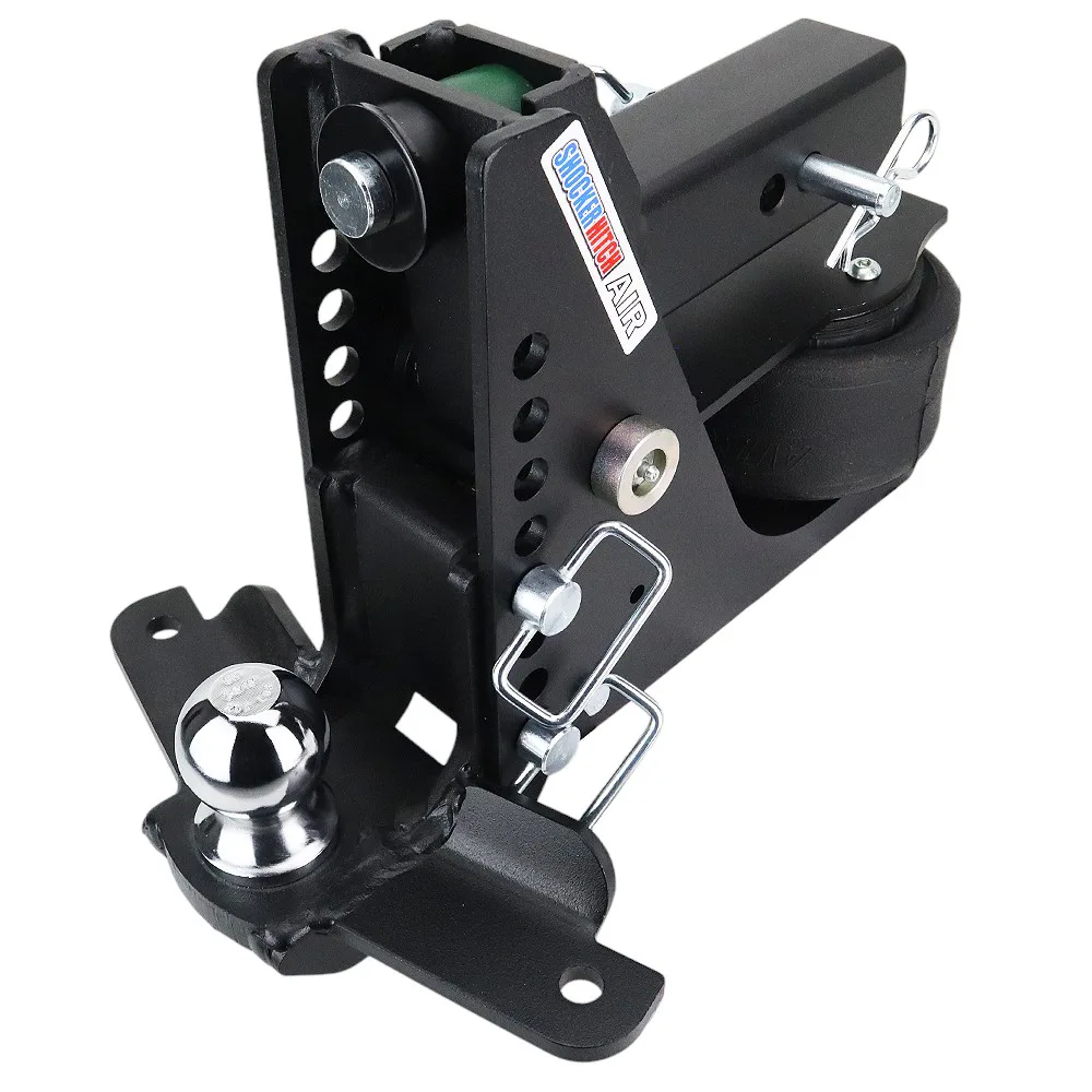 Shocker Max Black Air Hitch & Drop Ball Mount w/ 2-5/16" Ball & Sway Bar Tabs