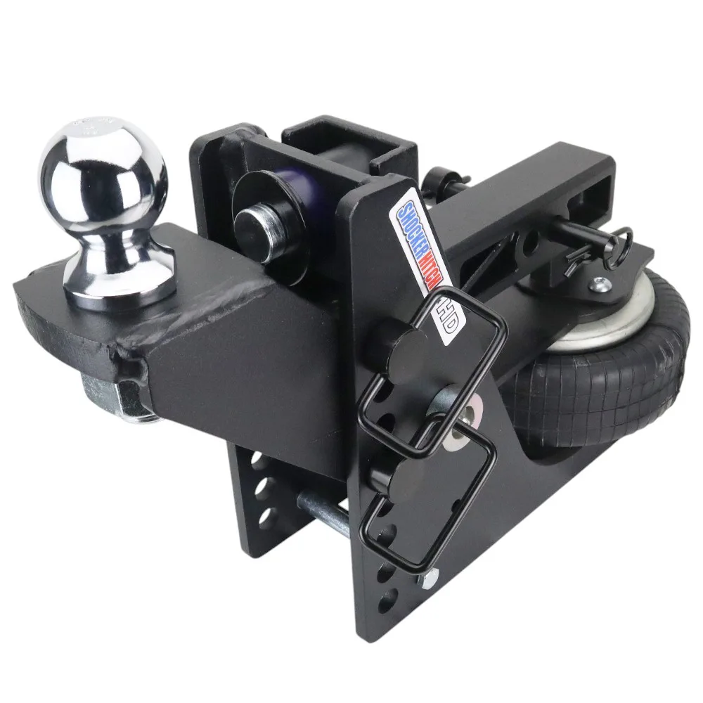 Shocker HD Max Black Air Hitch & Raised Ball Mount w/ 2" Ball