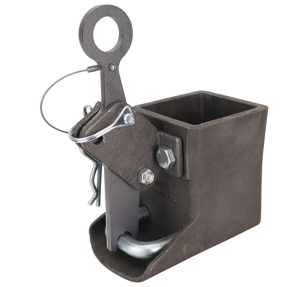 Shift Lock Gooseneck Coupler (2-5/16" BALL) - Head Assembly w/ Shift Lock Handle, Lever, U-Pin, Safety Pin & Clip - 30,000 lb - Raw