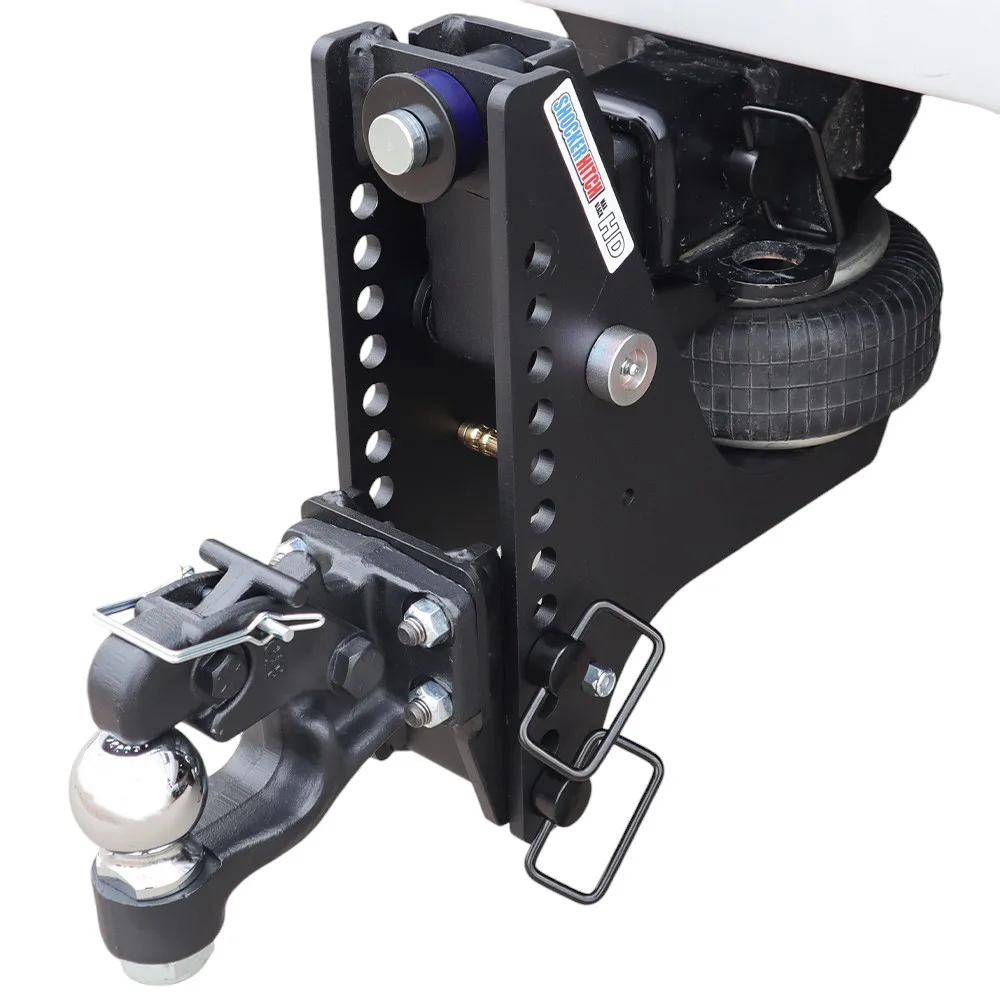 Shocker HD Max Black Super Drop Air Channel Style Pintle & Ball Hitch