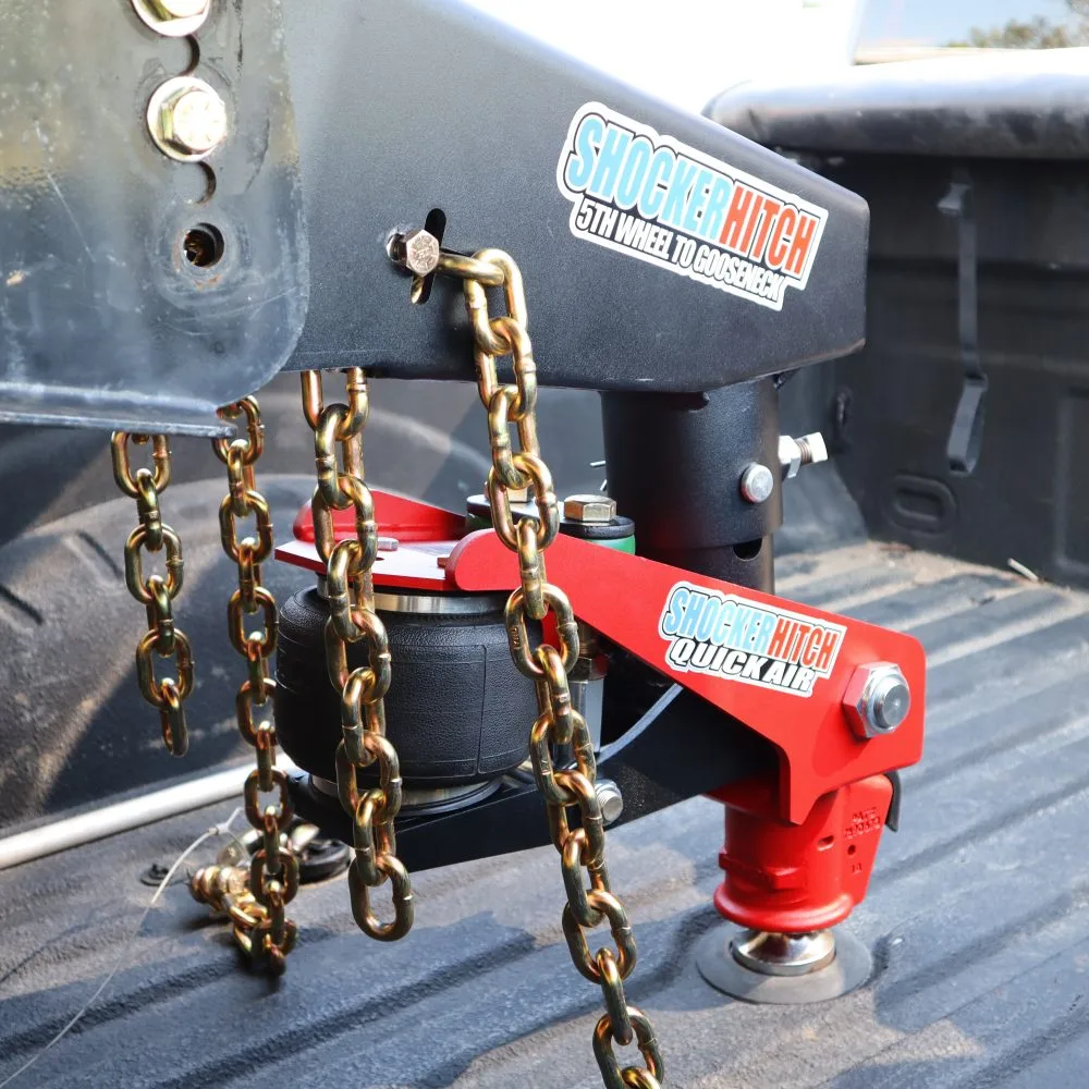 Shocker Quick Air 5th Wheel to Gooseneck Air Hitch & Demco Coupler Conversion Kit - Fits the Lippert 1621, 0719, Rhino Box