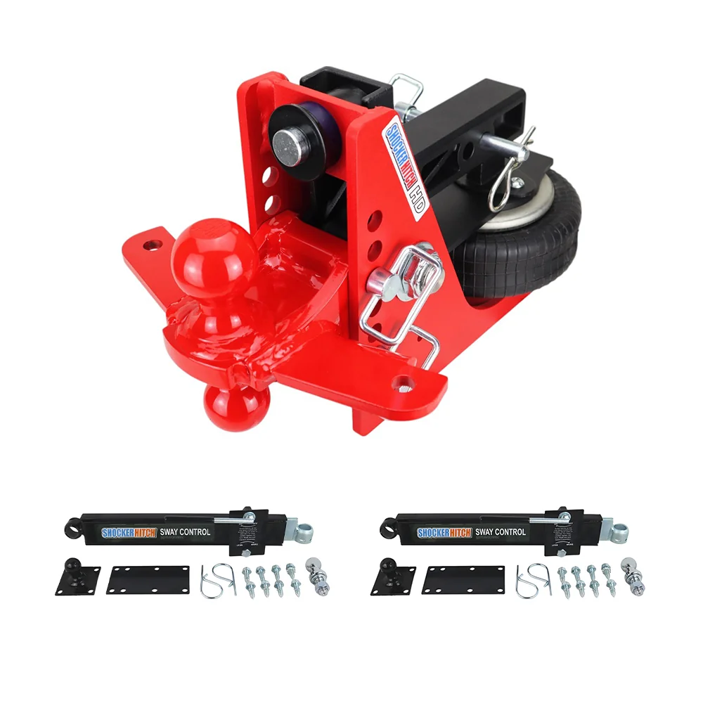 Shocker HD Air Hitch Red Combo Ball & Sway Control Towing Kit - 2" Receiver