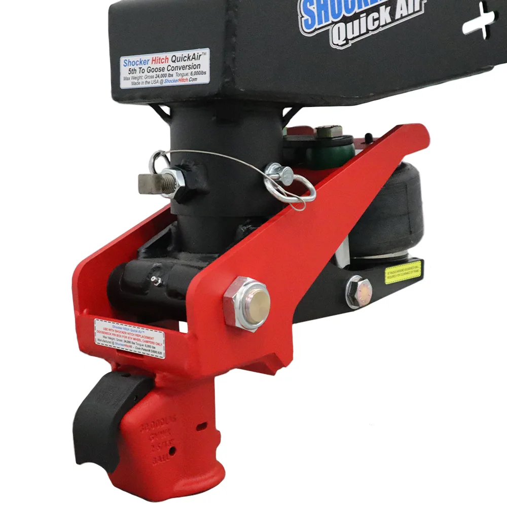 Shocker Quick Air 5th Wheel to Gooseneck Air Hitch & Demco Coupler Conversion Kit - Fits the Lippert 1621, 0719, Rhino Box