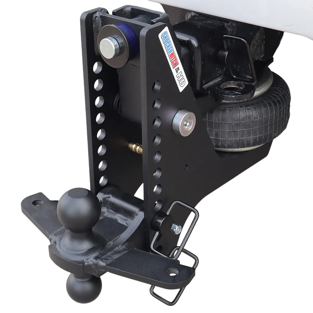 Shocker HD Max Black Super Drop Air Hitch & Black Combo Ball Mount Shocker & Sway Bar Tabs