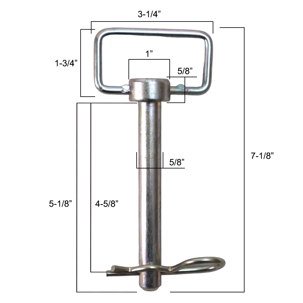 Shocker 5/8" x 4-1/2" Ball Mount Hitch Pins with Safety Clips (1 Pair)