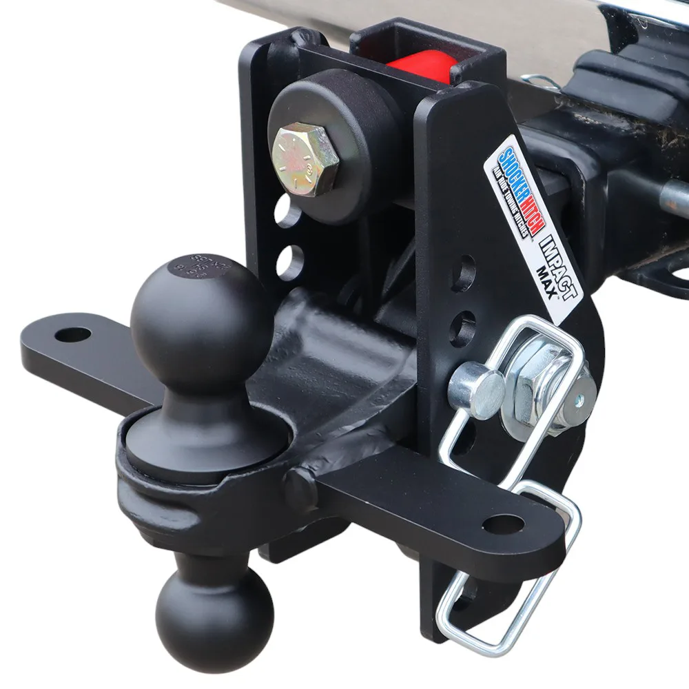 Impact Max Cushion Hitch & Black Sway Bar Tab Combo Ball Mount w/2" & 2-5/16" Balls
