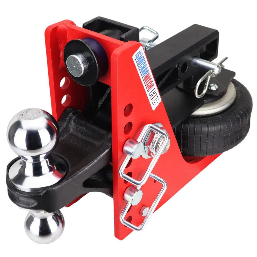 Shocker HD Air Hitch & Chrome Combo Ball Mount — Shocker bumper-pull receiver hitch (SKU SH-HD620-200C)