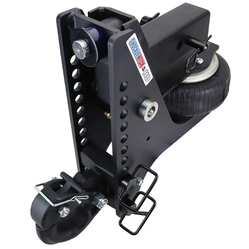 Shocker HD Max Black Super Drop Air Hitch & Channel Style Pintle Hook