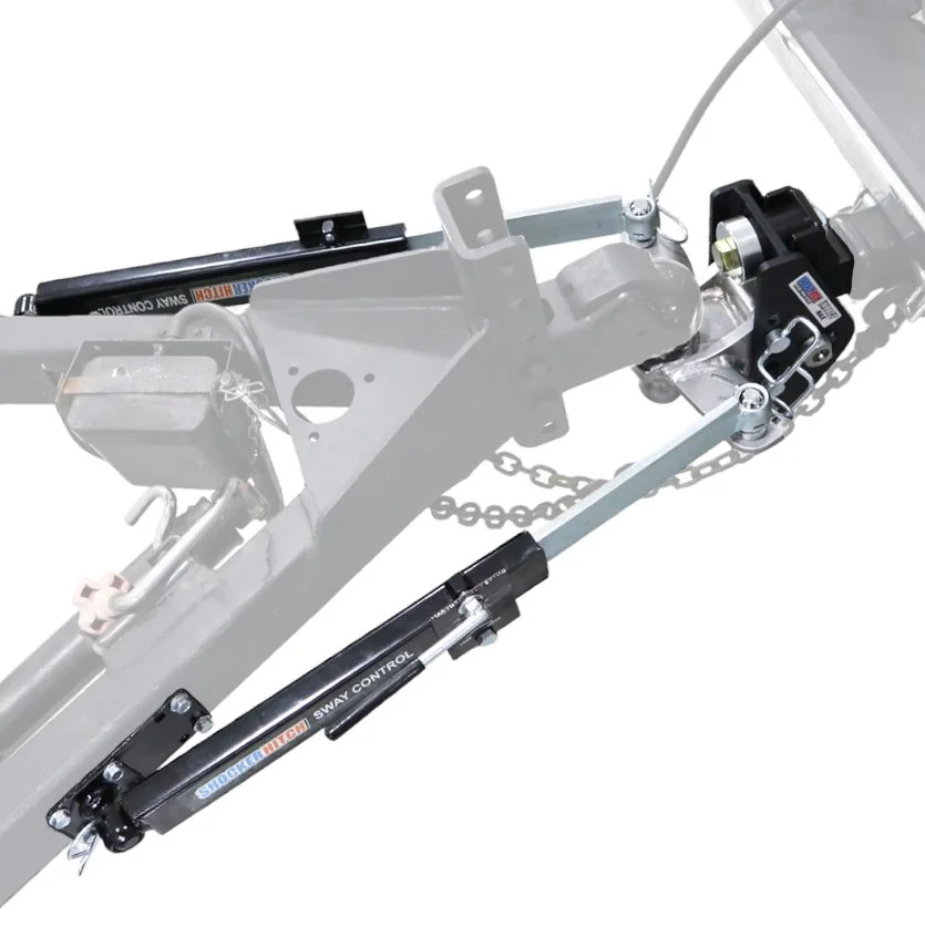 Shocker 20K Impact Max Cushion Hitch and Combo Ball Sway Tab Mount with 2 Friction Sway Arm Kits