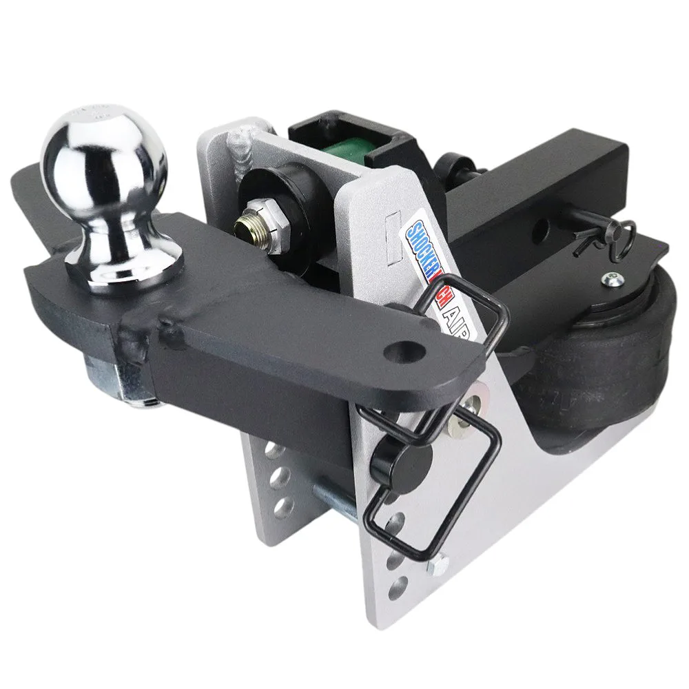 Shocker 10K Aluminum Air Hitch & Raised Ball Mount w/ 2" Ball & Sway Bar Tabs