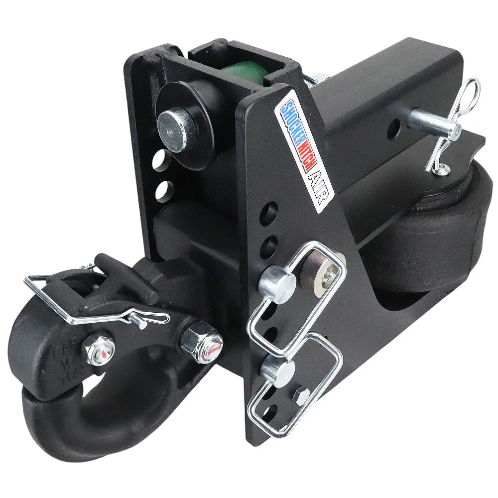 Shocker Max Black Air Hitch & Channel Style Pintle Hook