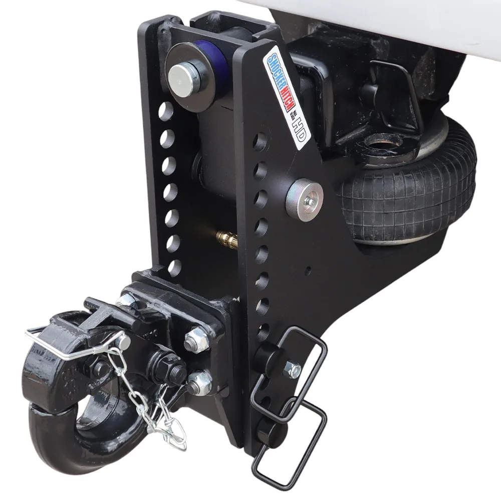 Shocker HD Max Black Super Drop Air Hitch  & Pintle Hook w/Mount