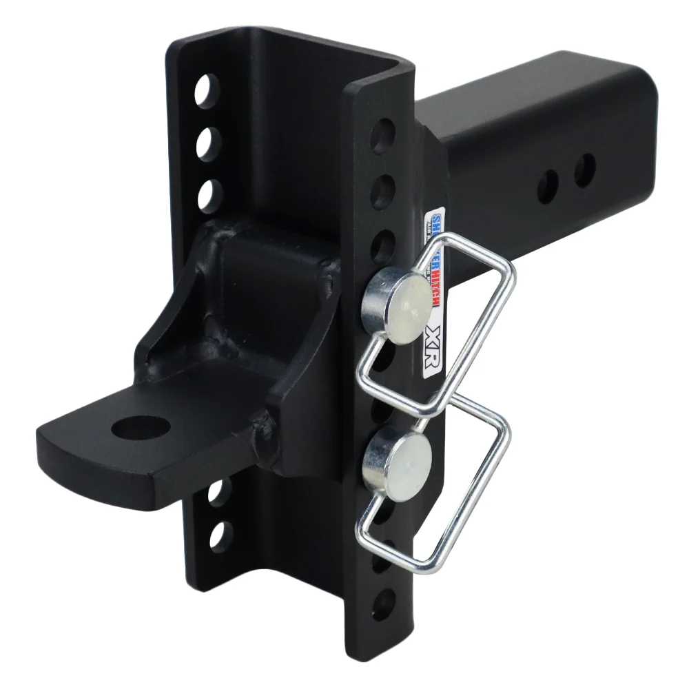 Shocker XR Adjustable Bumper Hitch with Drawbar Mount - 10-Hole Channel - For 3" Receiver Hitch