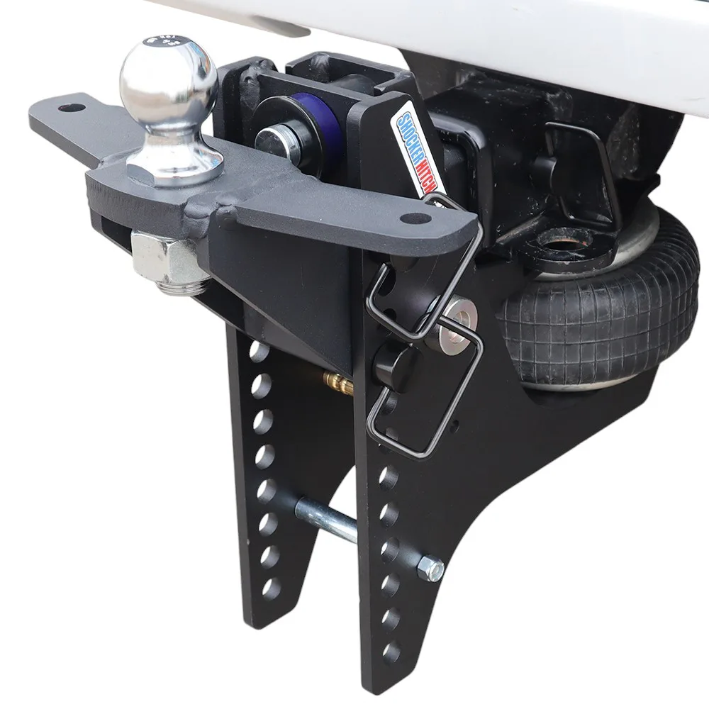 Shocker HD Max Black Super Drop Air Hitch & Raised Ball Mount w/ 2" Ball & Sway Bar Tabs
