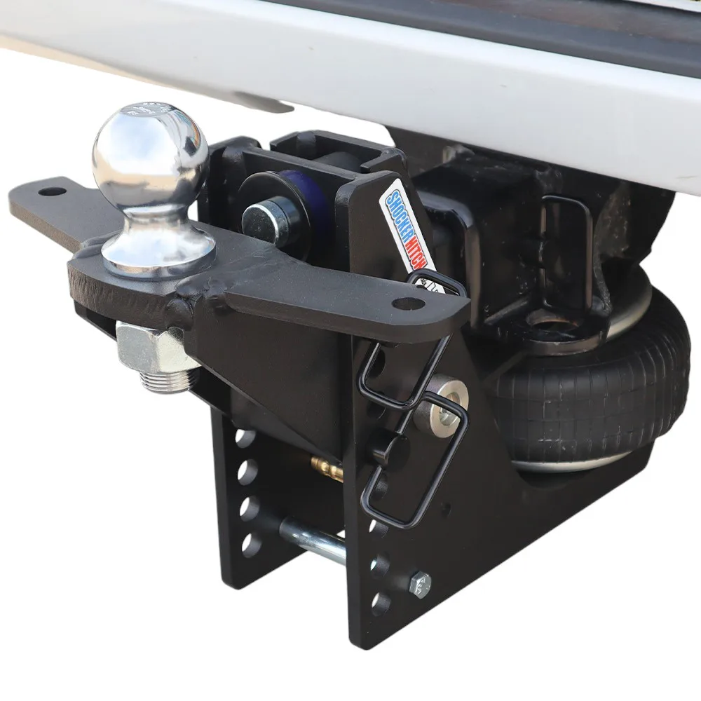 Shocker HD Max Black Air Hitch & Raised Ball Mount w/ 2-5/16" Ball & Sway Bar Tabs