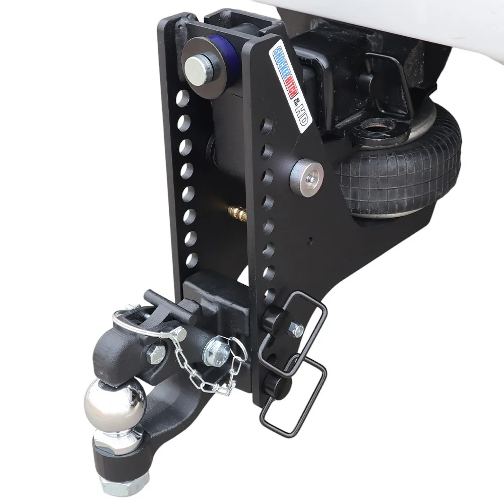 Shocker HD Max Black Super Drop Air Channel Style Pintle & Ball Hitch