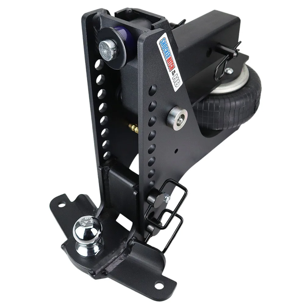 Shocker HD Max Black Super Drop Air Hitch & Raised Ball Mount w/ 2" Ball & Sway Bar Tabs