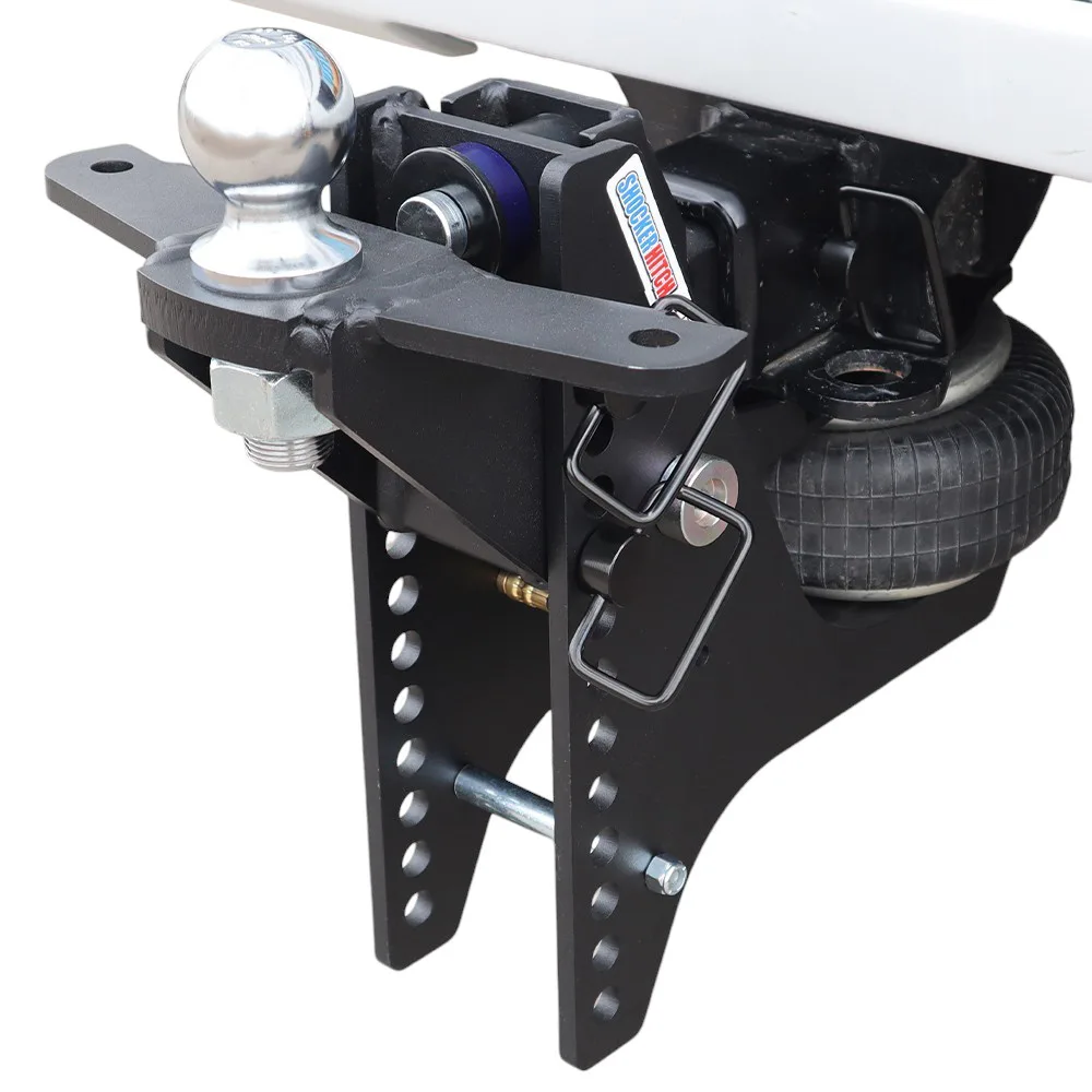 Shocker HD Max Black Super Drop Air Hitch & Raised Ball Mount w/ 2-5/16" Ball & Sway Bar Tabs