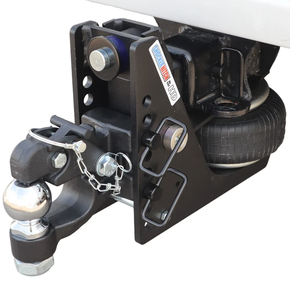 Shocker Max Black HD Air Channel Style Pintle & Ball Hitch