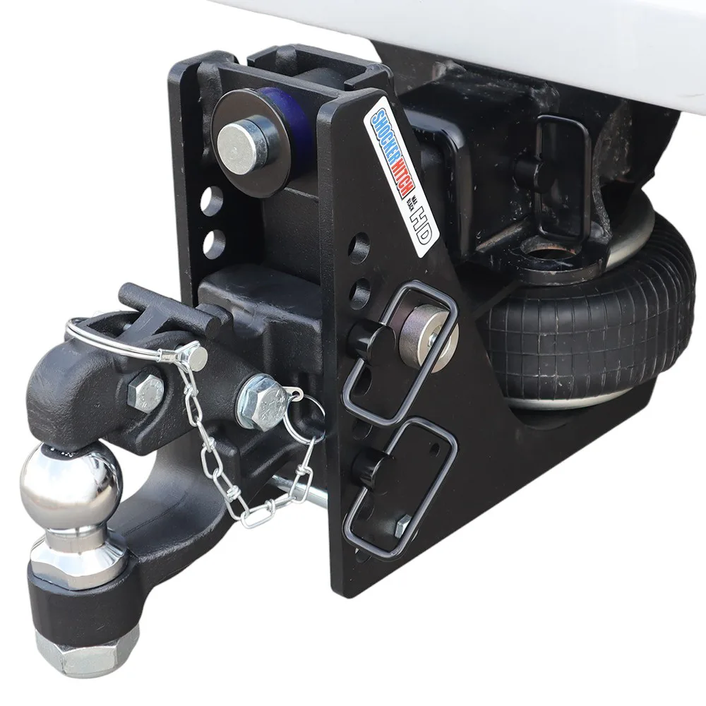 Shocker Max Black HD Air Channel Style Pintle & Ball Hitch