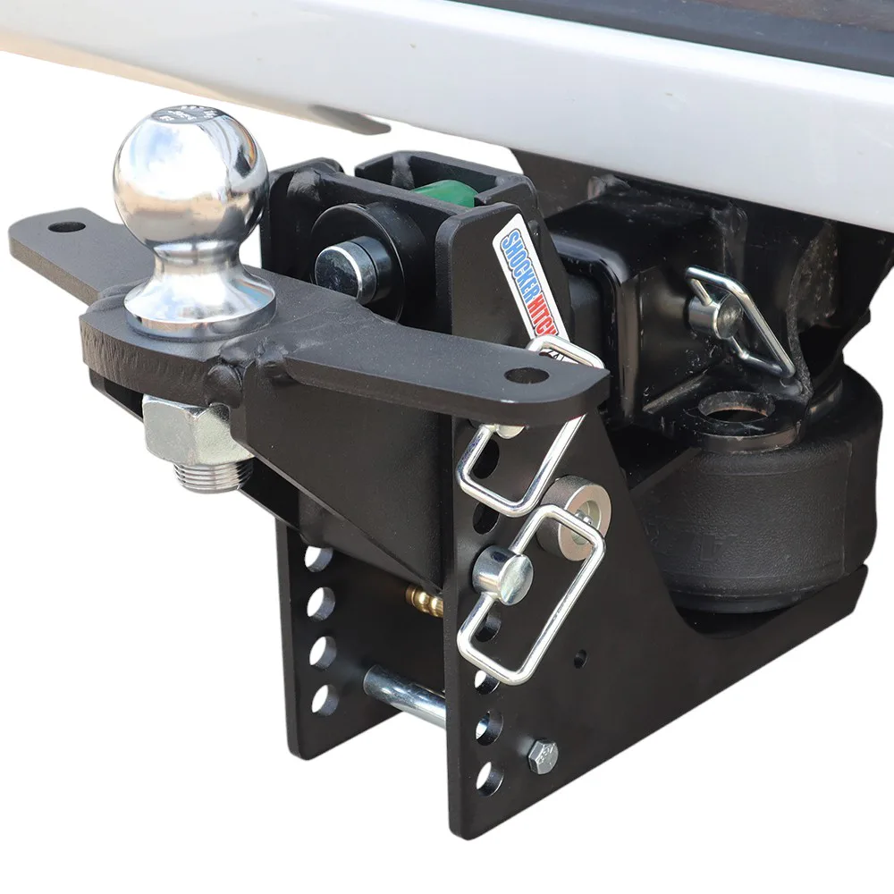 Shocker Max Black Air Hitch & Raised Ball Mount w/ 2-5/16" Ball & Sway Bar Tabs