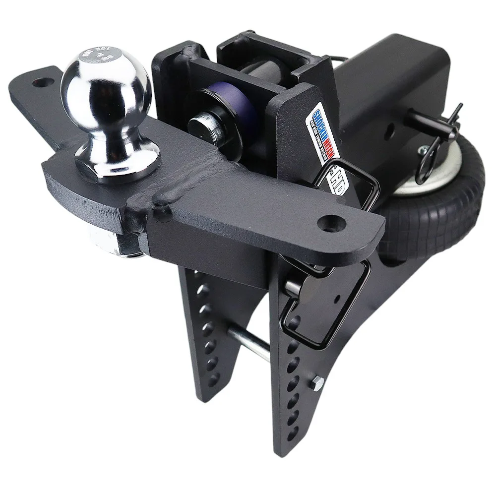 Shocker HD Max Black Super Drop Air Hitch & Raised Ball Mount w/ 2" Ball & Sway Bar Tabs