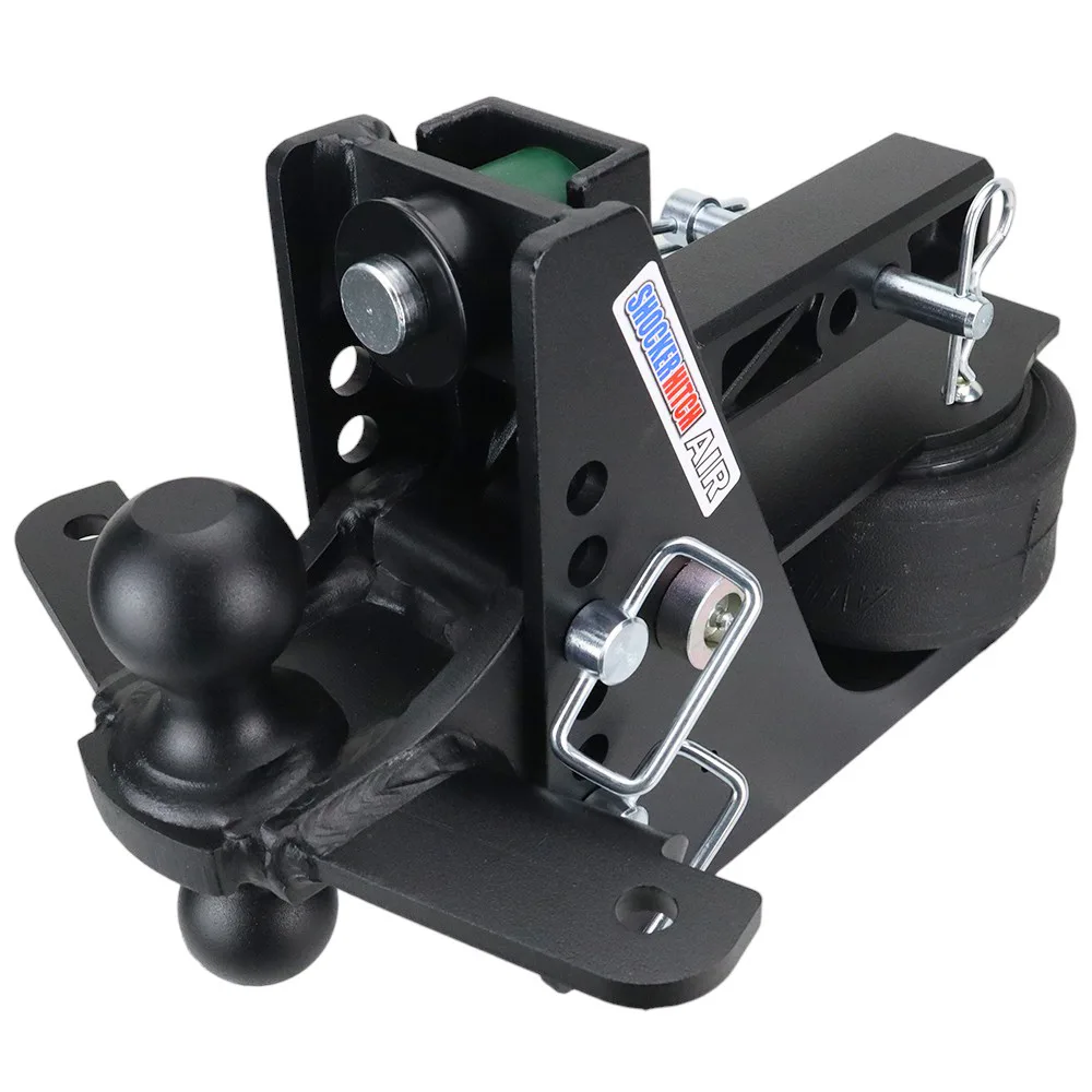 Shocker Max Black Air Hitch & Black Combo Ball Mount & Sway Bar Tabs