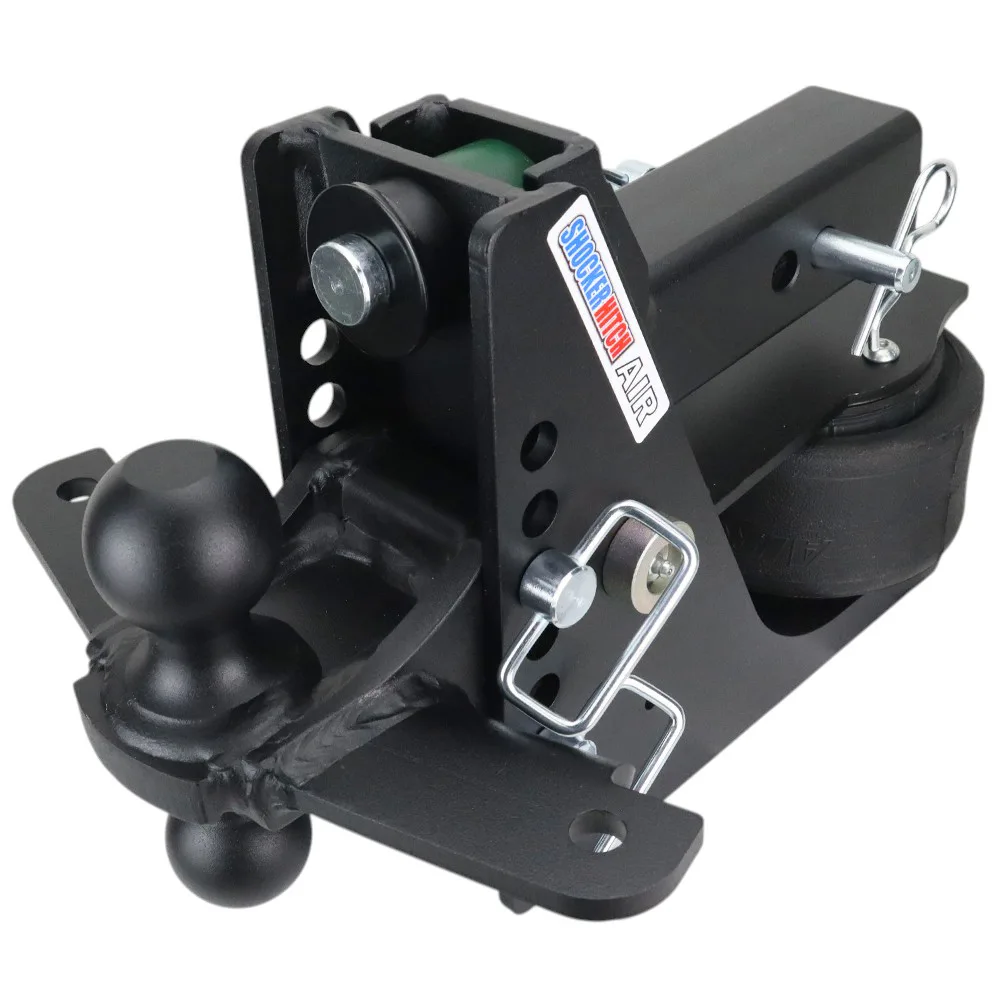 Shocker Max Black Air Hitch & Black Combo Ball Mount & Sway Bar Tabs