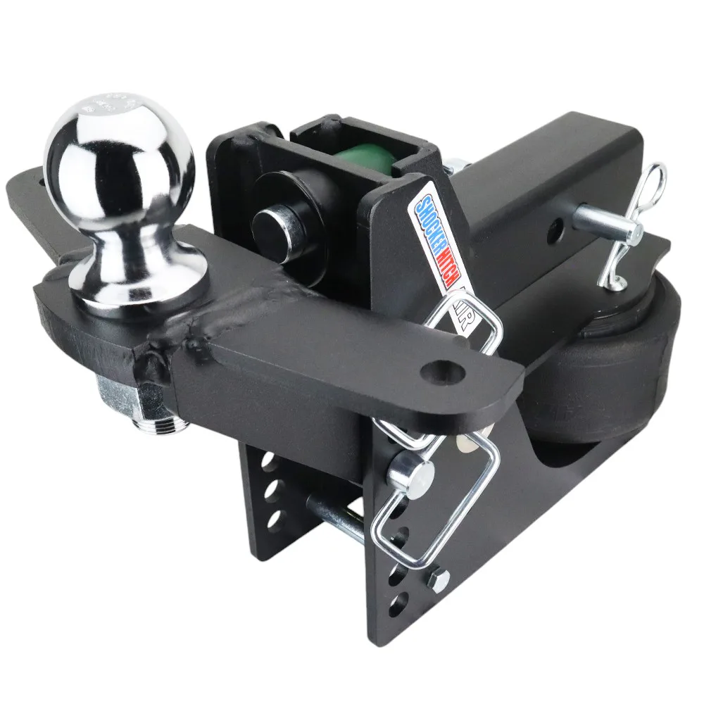 Shocker Max Black Air Hitch & Raised Ball Mount w/ 2-5/16" Ball & Sway Bar Tabs