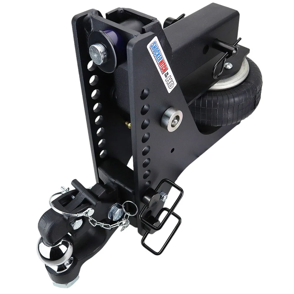 Shocker HD Max Black Super Drop Air Channel Style Pintle & Ball Hitch