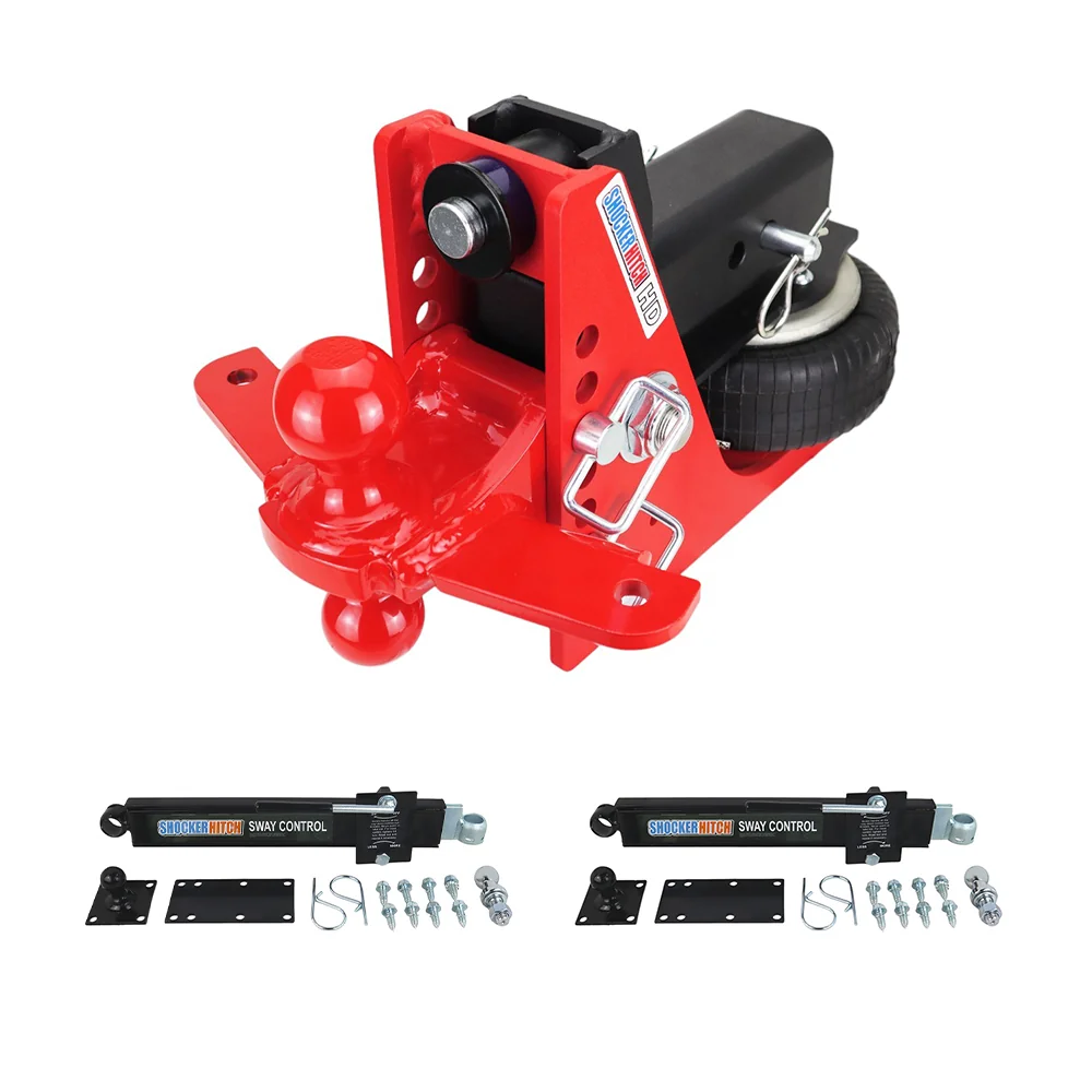 Shocker HD Air Hitch Red Combo Ball & Sway Control Towing Kit - 3" Receiver